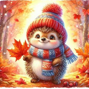 Anuver Hedgehog Diamond Art Kits for Adults, 5D DIY Diamond Painting Kits for Beginners, Full Drill Diamond Painting Kits for Home Wall Decor, 12x12 Inch