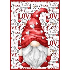 JATOK Gnome Love Diamond Painting for Adults and Kids, Full Round Drill Cartoon Valentine's Day Present Gem Pictures Arts Paint by Number Kits Diamond Art Kits for Home Wall Decor 12X16in
