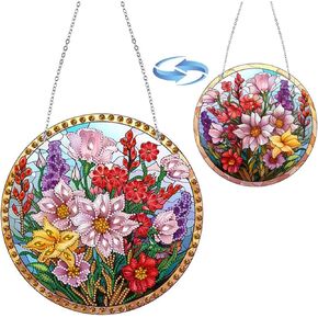 DIY Hanging Diamond Pendant Special Shaped Crystal Diamond Art Painting Ornament Double-Sided Pattern Single Sided for Window Home Garden Wall Door Decor-Easter Bunny Egg01