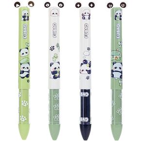 4 Pcs 2-in-1 Dual Colors Gel Pens Cute Cartoon Pens Retractable Pens Kawaii Animal Pens 0.5mm Black Ink + Red Ink Writing Pen Office School Pens Women Girls Men Boy Pens (4Pcs Cow+Bunny+Monkey+Pig)