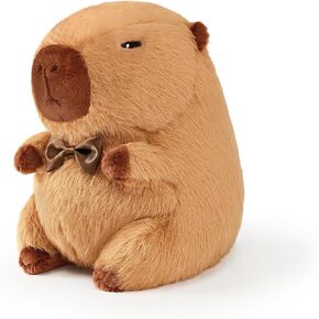 Ditucu Original Capybara Microwavable Weighted Stuffed Animals 2 lbs Heating Pad for Period Cramps Pain Plush with Bow Tie Heatable Capibara Plushies Toys Gifts for Kids Brown 9 inch