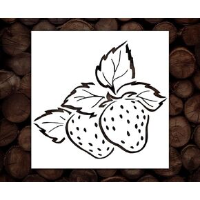 Strawberries Stencil | Reusable Strawberry Vines Drawing Stencil Strawberry Flower Fruit Stencil Garden Botanical Stencils | Strawberry Stencil (5x6)