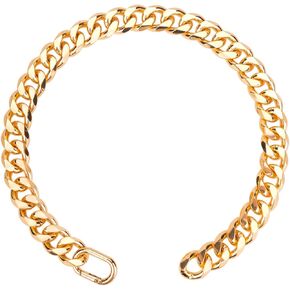 Dog Chain Collar Gold Durable Light Metal Dog Gold Cuban Link Cute Fashion Jewelry Accessories for Dogs (19MM)(26)