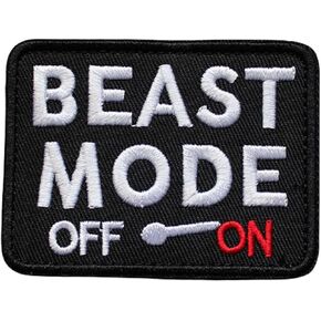 Beast Mode On Patch, Military Badge, Emblem Patch, Funny Morale Patches, Moral Patch, Military Patch, Meme Patch, Hook and Loop, Embroidered Patch for Tactical Backpacks, Clothing, Jeans, Hats, Bags