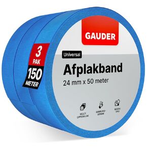 GAUDER Painters Tape (1" x 55 Yards) | 3X Blue Masking Tape for Renovation Work, DIY & More | Painting Tape for Painting, Varnishing, Lacquering