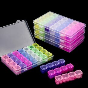 112 Slots 4 Pack 28 Grids Diamond Painting Storage, Diamond Art Storage, Diamond Art Atorage Containers for Art DIY Crafts, Nail Diamonds,Jewelry, Painting