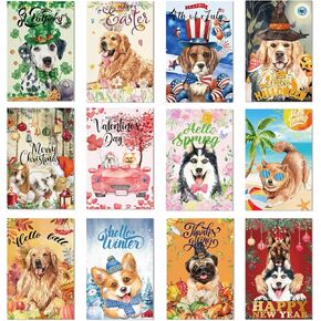 Sinmoe 12 Pieces DIY Diamond Art Kits 5D Dog Diamond Art Kits for Adults Arts for Kid Parents Children Beginners, 12 x 16 Inch