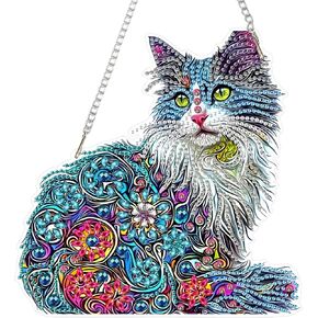 SENQAO Panda Hanging Diamond Art Painting Kits for Adults Beginners, 5D Special Shape Diamond Art Kits, Cute Panda Crystal Rhinestones Diamond Gem Art Painting for Home Garden Wall Decor