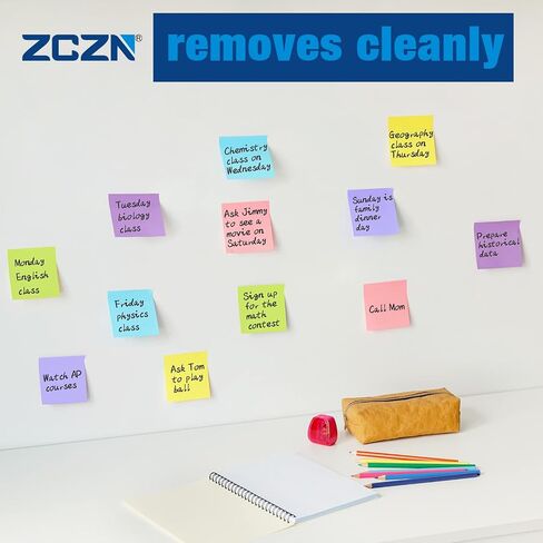 ZCZN Small Licky Notes ، 2in × 2in ، 100 ورقة/وسادة ، 8 منصات/عبوة ، أبيض in Kuwait