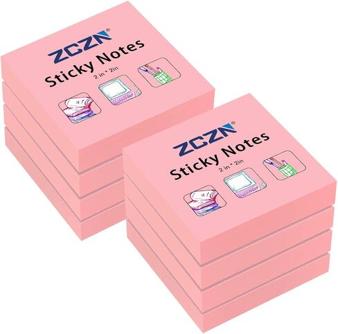 ZCZN Small Licky Notes ، 2in × 2in ، 100 ورقة/وسادة ، 8 منصات/عبوة ، أبيض in Kuwait