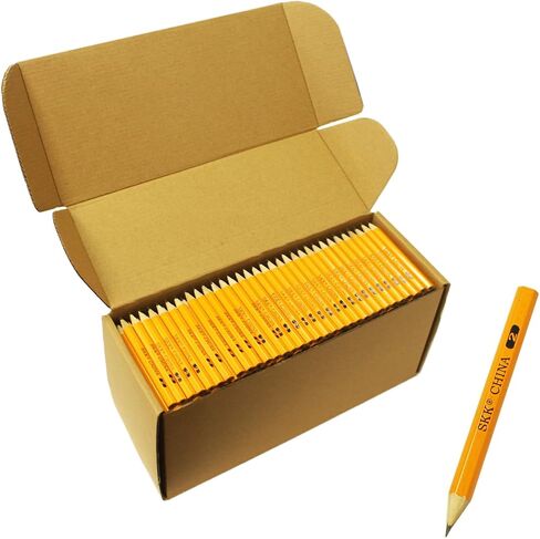 SKKSTATIONERY Half Pencils with Eraser Tops, Golf Pencils, 4 inch Mini Pencils, Classroom, Pew - #2 HB, Hexagon, Pre-sharpened, 96/Box. in Kuwait