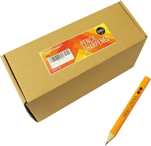SKKSTATIONERY Half Pencils with Eraser Tops, Golf Pencils, 4 inch Mini Pencils, Classroom, Pew - #2 HB, Hexagon, Pre-sharpened, 96/Box. in Kuwait