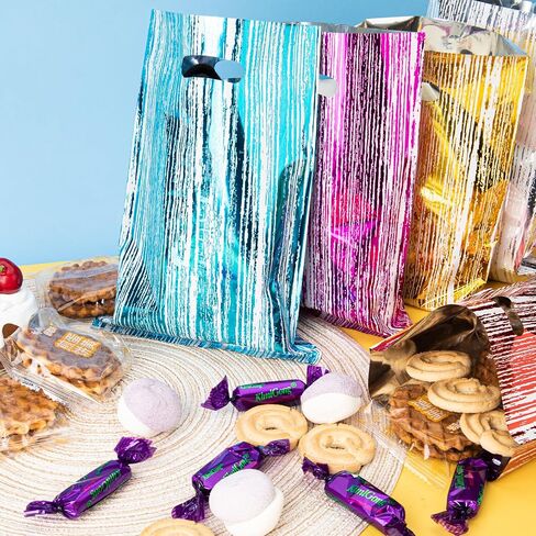 40PCS Birthday Goodie Bags for Kids, Cake & Ribbons Party Favor Bags for Kids Birthday, Plastic Treat Bags for Party, Small Return Gift Bags Bulk for Goody, Candy, Holiday, Girls, Boys, Adult in Saudi Arabia