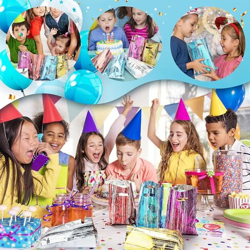 40PCS Birthday Goodie Bags for Kids, Cake & Ribbons Party Favor Bags for Kids Birthday, Plastic Treat Bags for Party, Small Return Gift Bags Bulk for Goody, Candy, Holiday, Girls, Boys, Adult in Saudi Arabia