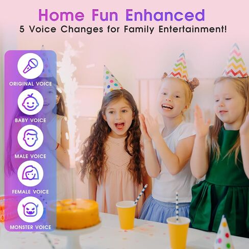 SXH Mini Karaoke Machine for Kids Portable Karaoke Machine with 2 Bluetooth Wireless Microphones,Easter Birthday Gifts Toys for Girls Ages 3, 4, 5, 6, 7, 8, 9,10,11,12+ Years Old (Pink 2 Mics) in Saudi Arabia