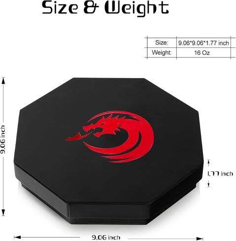 DNDND Dice Tray with Lid, Octangle Rolling Tray and Storage for Dice Game Dungeons and Dragons DND D&D or RGP Gaming (Red Velvet and Black PU Leather) in Saudi Arabia