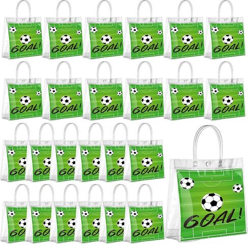 Abbylike 24 Pcs St. Patrick's Day Clear Gift Bags 7.87x3.15x7.87 in Shamrock Tote Bag Shopping Plastic PVC Bag with Handles Clear Irish Lucky Clovers Bag for St. Patrick Party Supplies in Saudi Arabia