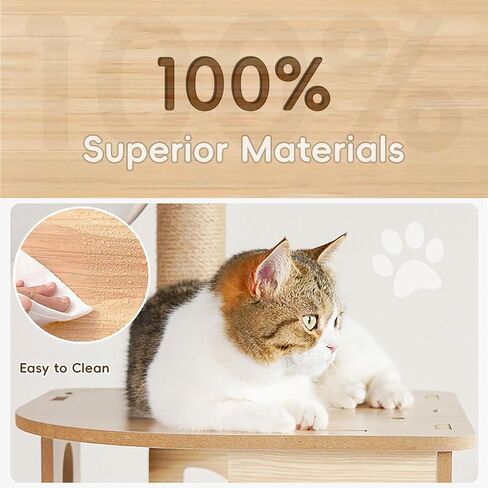 Cat Tree, 73in Multi-Level Cat Trees Indoor,Wooden Cat Tower for Large Cats with 2 Big Caves, 19 Scratching Posts,Space Capsule and Removable Condo in Saudi Arabia