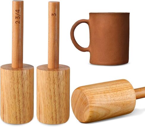 Baderke 2 Pcs Cup Pottery Molds, Create Pottery Mug Vases, Cup Molds Shaping Tool, Assist in Hand Building Mugs(2 3/4 Inch, 3 Inch) in Kuwait