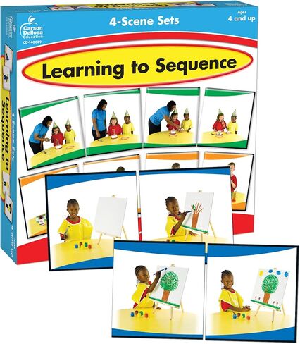 Carson Dellosa Education Carson Dellosa Learning to Sequence Pre-Reading Puzzle Game Set for Kids, Preschool Learning Activity, Storytelling Game for Classroom and Homeschool (42 pc), 9" x 2" x 9" in Saudi Arabia