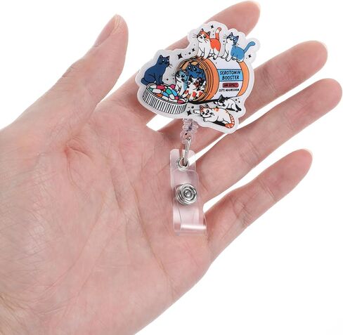 مضحك شارة الشارة بكرة حامل قابلة للسحب مع مقاطع التمساح ، لطيف ممرضة القطط عشاق شارة شارة سيروتونين حامل شارة للتمريض الطبيب البيطري المساعد الطبي RN إكسسوارات شارة الشارة in Kuwait