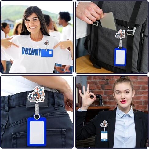 مضحك شارة الشارة بكرة حامل قابلة للسحب مع مقاطع التمساح ، لطيف ممرضة القطط عشاق شارة شارة سيروتونين حامل شارة للتمريض الطبيب البيطري المساعد الطبي RN إكسسوارات شارة الشارة in Kuwait