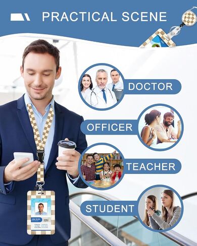 حامل شارة الهوية مع الحبل ومقطع قابل للسحب ، حبل منفصل عن حامل شارة الاسم للمعلم هدايا مكتب طالب الممرضة ، فاشون براون in Saudi Arabia
