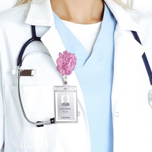 ديسكو كرة شارة بكرات للممرضات - رعاة البقر الوردي مضحك الاسم القابل للسحب شارة هدية لممرضات المستشفيات ، بكرة شارة بريق أكريليك مع مقطع التمساح هدية إبداعية لمعلمي المدارس in Kuwait
