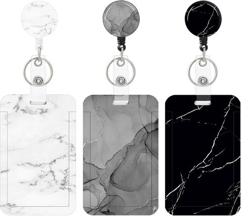 3 Set Heavy Duty Badge Holder with Retractable Reel,ID Badge Holder Key Card Work Badge Clip for Nurse Teacher Student Office Women Men in Kuwait