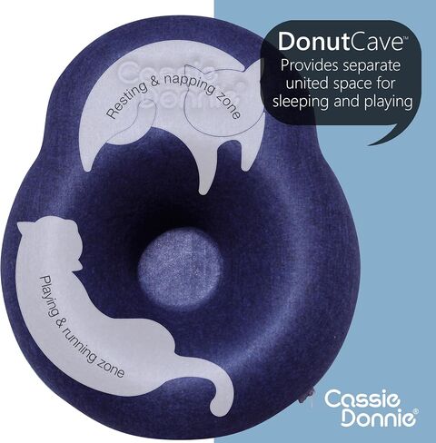 Premium Cat Bed caveTunnel Hiding Places for Indoor Cats(Large) Houses & Condos. Washable100% Nontoxic Eco-Friendly. Spaciousfor 2 Cats in Saudi Arabia
