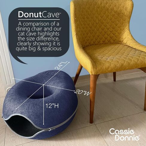 Premium Cat Bed caveTunnel Hiding Places for Indoor Cats(Large) Houses & Condos. Washable100% Nontoxic Eco-Friendly. Spaciousfor 2 Cats in Saudi Arabia