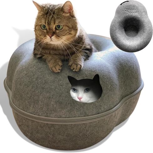 Premium Cat Bed caveTunnel Hiding Places for Indoor Cats(Large) Houses & Condos. Washable100% Nontoxic Eco-Friendly. Spaciousfor 2 Cats in Saudi Arabia