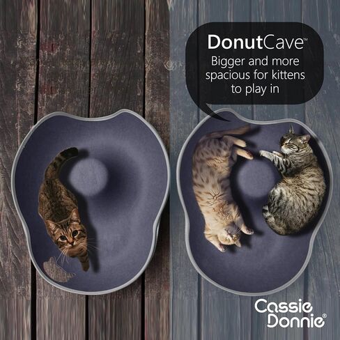 Premium Cat Bed caveTunnel Hiding Places for Indoor Cats(Large) Houses & Condos. Washable100% Nontoxic Eco-Friendly. Spaciousfor 2 Cats in Saudi Arabia