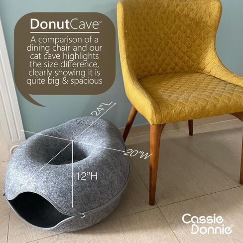 Premium Cat Bed caveTunnel Hiding Places for Indoor Cats(Large) Houses & Condos. Washable100% Nontoxic Eco-Friendly. Spaciousfor 2 Cats in Saudi Arabia