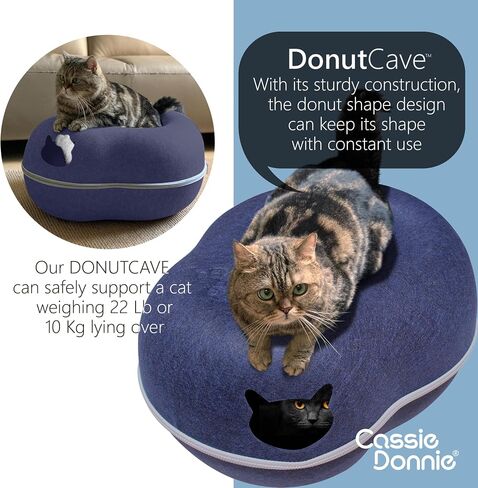 Premium Cat Bed caveTunnel Hiding Places for Indoor Cats(Large) Houses & Condos. Washable100% Nontoxic Eco-Friendly. Spaciousfor 2 Cats in Saudi Arabia