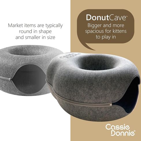 Premium Cat Bed caveTunnel Hiding Places for Indoor Cats(Large) Houses & Condos. Washable100% Nontoxic Eco-Friendly. Spaciousfor 2 Cats in Saudi Arabia