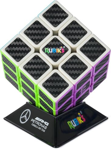 Rubik’s Cube, Mercedes-AMG Petronas F1 Team Carbon Fiber Cube, F1 Collectible & Desk Décor, Problem-Solving Brain Teaser, Fidget Toy & Sensory Puzzle for Adults, Teens & Kids, for Ages 8 & Up in Kuwait