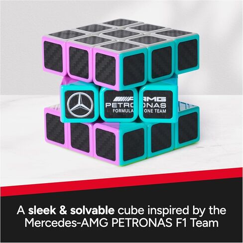 Rubik’s Cube, Mercedes-AMG Petronas F1 Team Carbon Fiber Cube, F1 Collectible & Desk Décor, Problem-Solving Brain Teaser, Fidget Toy & Sensory Puzzle for Adults, Teens & Kids, for Ages 8 & Up in Kuwait