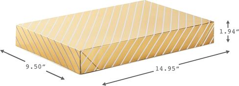 Hallmark Premium Christmas Gift Box Assortment - Pack of 5 Gold Patterned Shirt Boxes with Lids for Wrapping Holiday Gifts, 5XBC1097 in Saudi Arabia