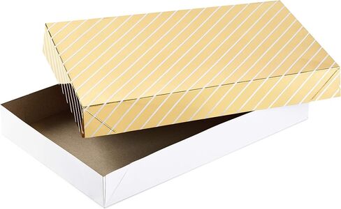 Hallmark Premium Christmas Gift Box Assortment - Pack of 5 Gold Patterned Shirt Boxes with Lids for Wrapping Holiday Gifts, 5XBC1097 in Saudi Arabia