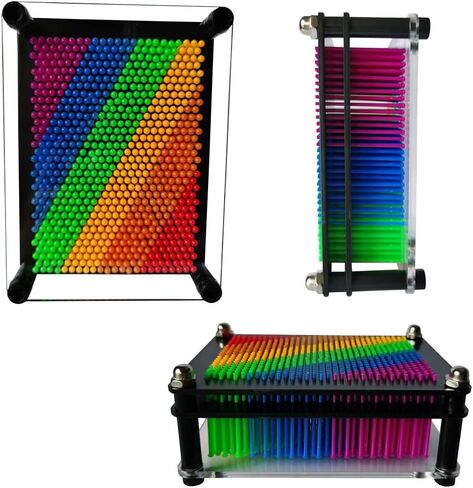 لعبة ثلاثية الأبعاد لعبة Art Art 5*3.75in قوس قزح Pin Art Sensory Fidget Game Toy BIN DIB in Saudi Arabia