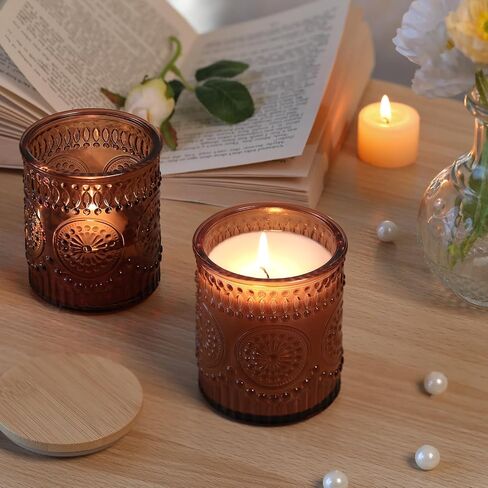 Darjen 10 Pack Pink Candle Swars لصنع الشموع- 7.5 أوقية شمعة زجاجية فارغة صنع الجرار مع أغطية الخيزر in Kuwait