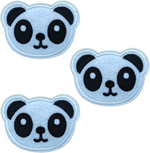 3 PCS Panda Face الحديد المطرز على بقع شارة نسيج حيوان كتي in Kuwait