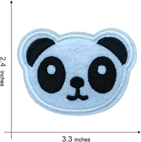 3 PCS Panda Face الحديد المطرز على بقع شارة نسيج حيوان كتي in Kuwait