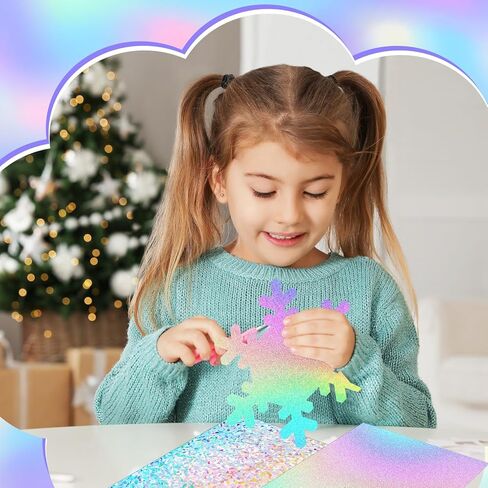 24 Sheets Holographic Cardstock 8.5 x 11, 250gsm/92lb Metallic Paper Glitter Shiny Iridescent Mirror Paper Thick Card Stock Paper for Crafts, Card Making, Scrapbook Supplies(Pink) in Saudi Arabia