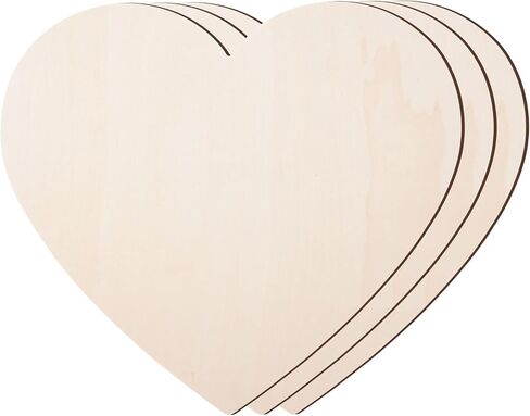 AWIZOM 3 Pcs 16 Inch Unfinished Wooden Hearts for Crafts Blank Wooden Heart Cutouts 1/4 Thick Large Wood Heart Slices for Valentine's Day Project, Painting, Door Hanger, Sign Making, Laser Engraving in Kuwait