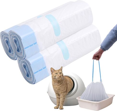 Cat Litter Box Waste Bags for Robot 4 and 3,Waste Drawer Liners,Cat Litter Box Liners, Drawstring Self Cleaning Heavy-Duty, Extra Thick Replacement Bags Liners (60 Pack) in Saudi Arabia