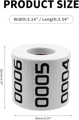PENCK Inventory Number Label Stickers, Small Black Numbering Consecutive Number Sticker for Office Warehouse Classification Storage (001-500) in Kuwait