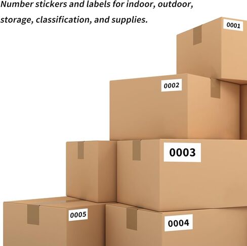 PENCK Inventory Number Label Stickers, Small Black Numbering Consecutive Number Sticker for Office Warehouse Classification Storage (001-500) in Kuwait