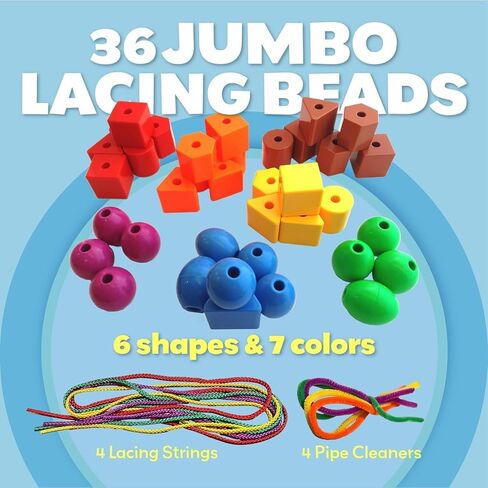 حبات Skoolzy Lacing 30 جهاز كمبيوتر الشخصي لألعاب Montessori لعمر 3 سنوات وطفل صغير تتراوح أعمارهم بين 2 و 4 سنوات مع خرز للأطفال التعلم والسفر ، ألعاب المهارات الحركية الدقيقة in Kuwait